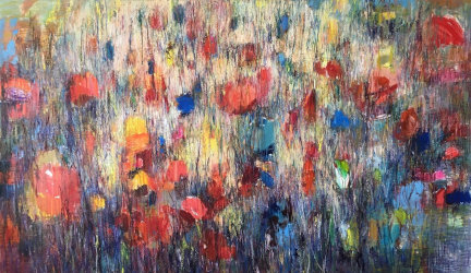 Abstract Art for Sale: Colors of Longing (48 x 75 inches)